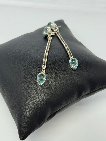 Orecchini in argento 925 acquamarina