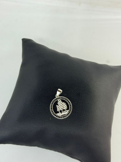 Collana Lunga Argento 925 con Ciondolo Veliero Zirconiato – Pezzo Unico