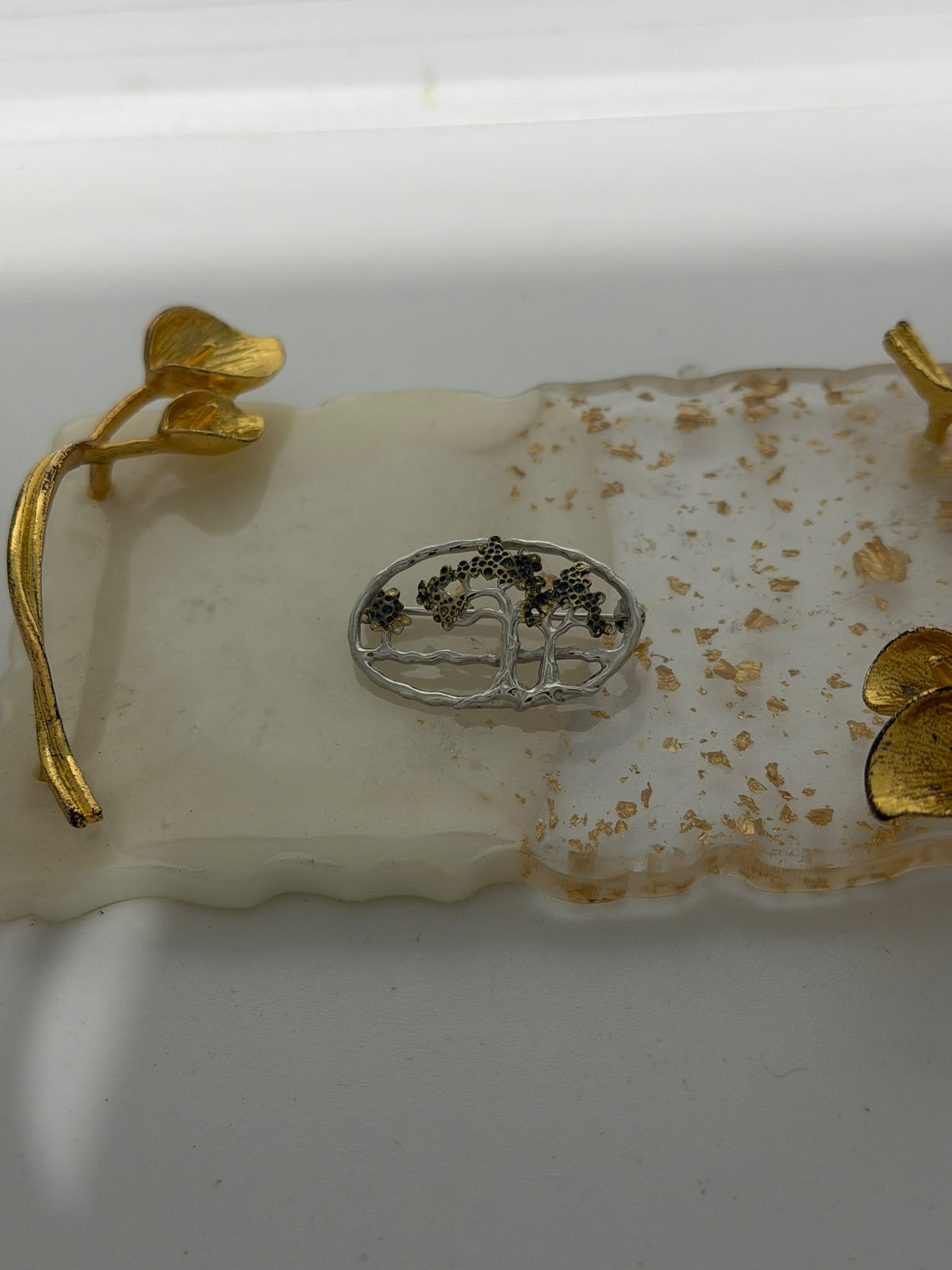 Spilla in argento 925 con motivo alberi