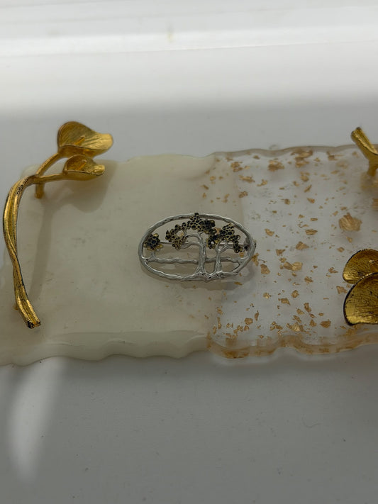 Spilla in argento 925 con motivo alberi