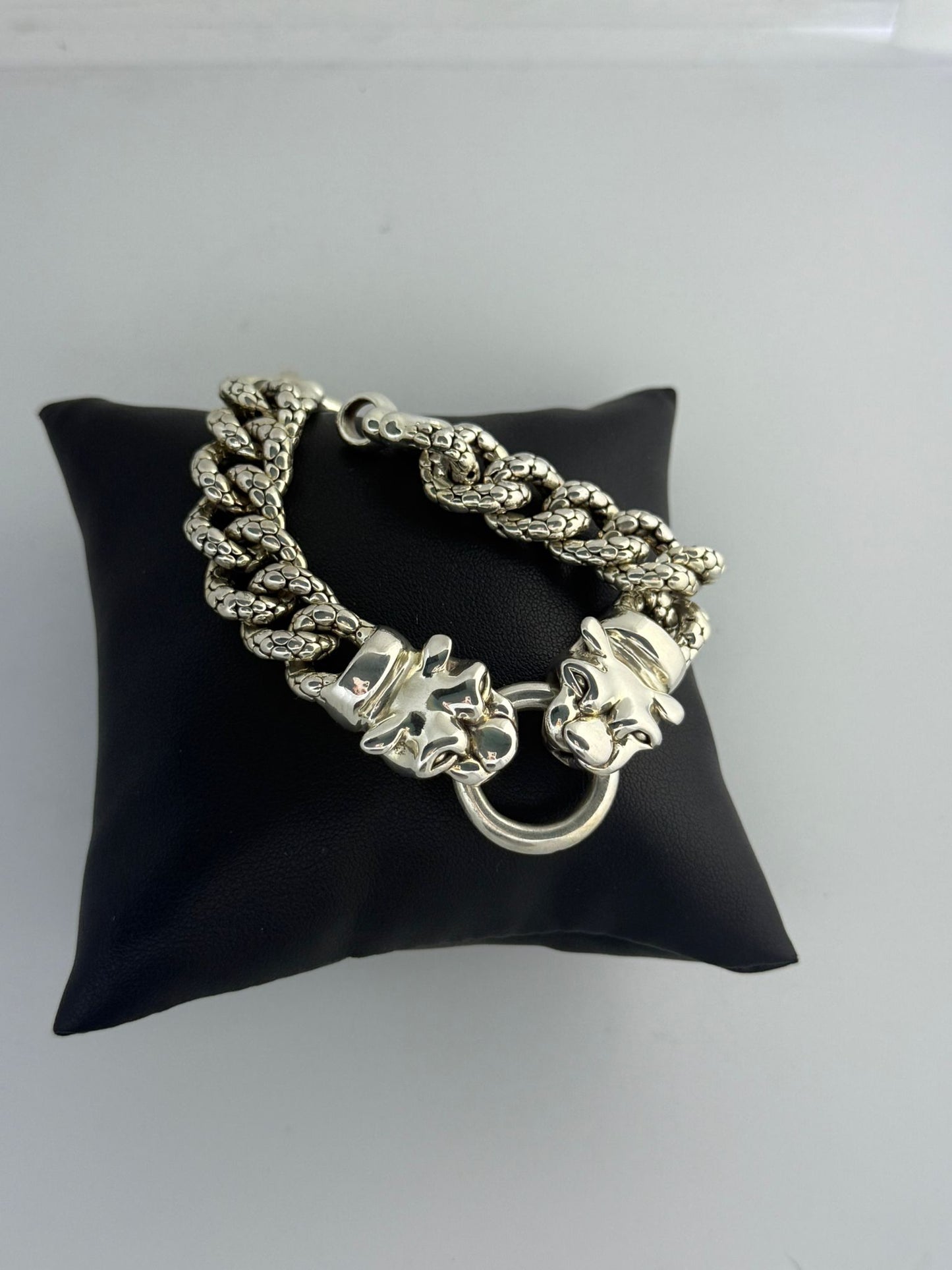 Bracciale pantere in argento 925