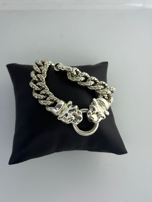 Bracciale pantere in argento 925