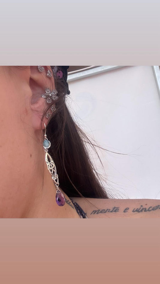 Orecchini in argento 925 angelite celeste