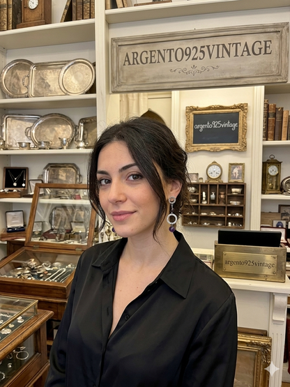 Orecchini in argento 925 ametista viola firmati – Artigianali