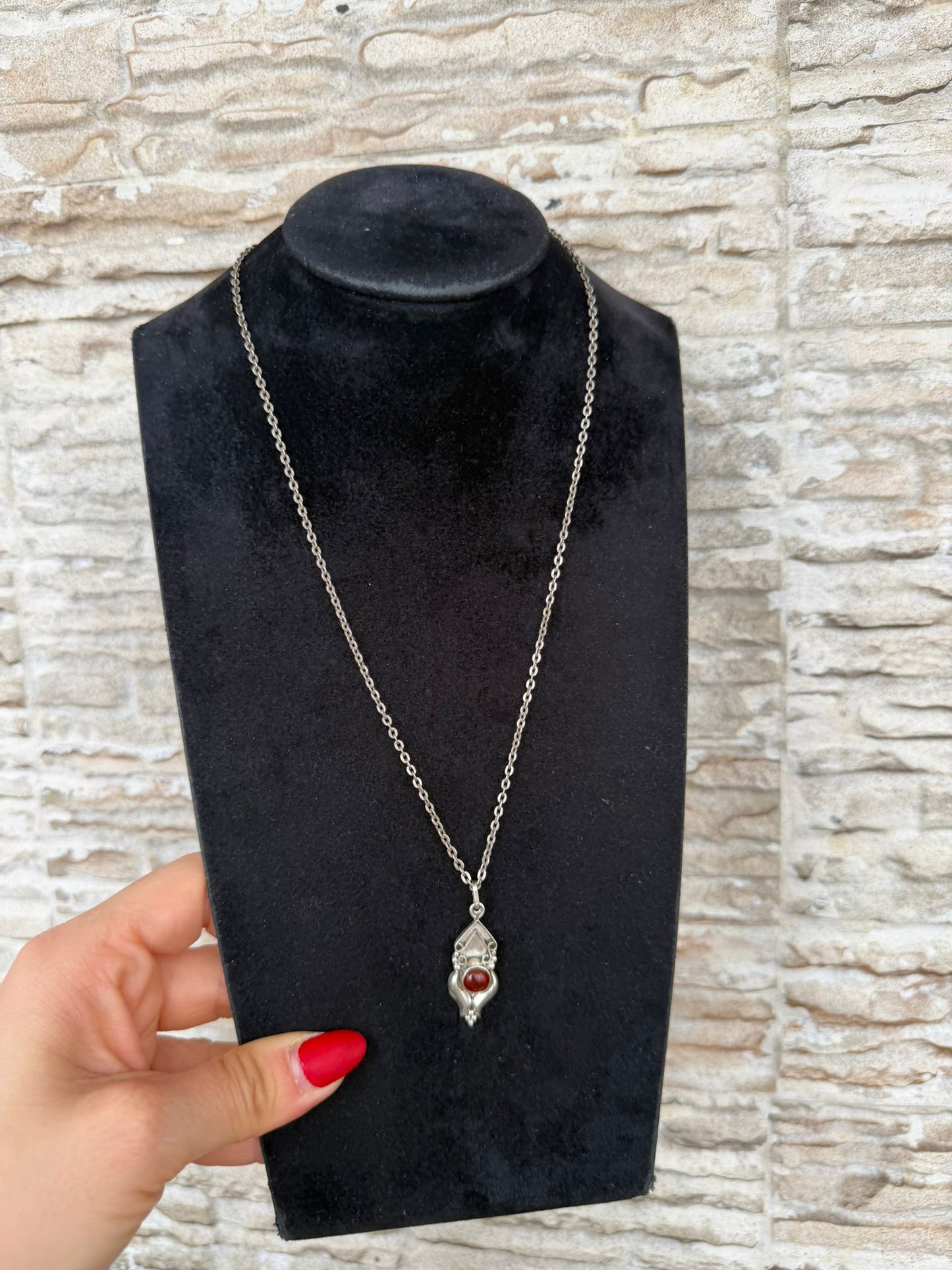 Collana in argento 925 con pietra corniola