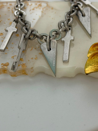 Bracciale in Argento 925 con Croci, Chiave e Pendente Pianegonda – Pezzo Unico
