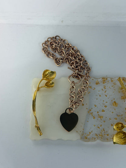 Collana in argento 925 bagnato nell’oro rosa con cuore – Personalizzabile