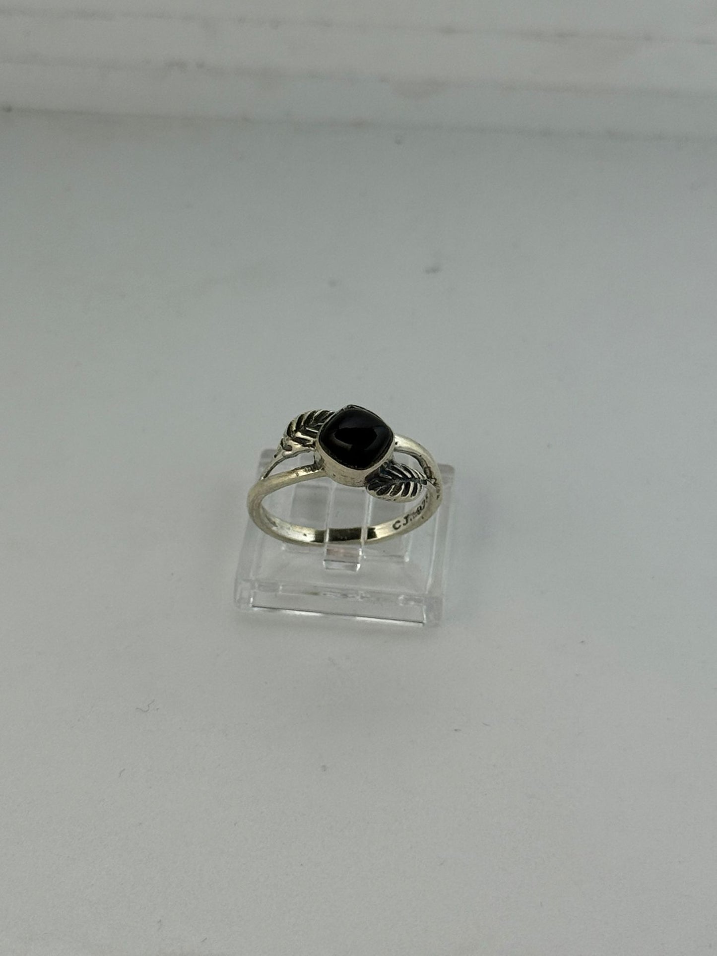 Anello in argento 925 onice nero