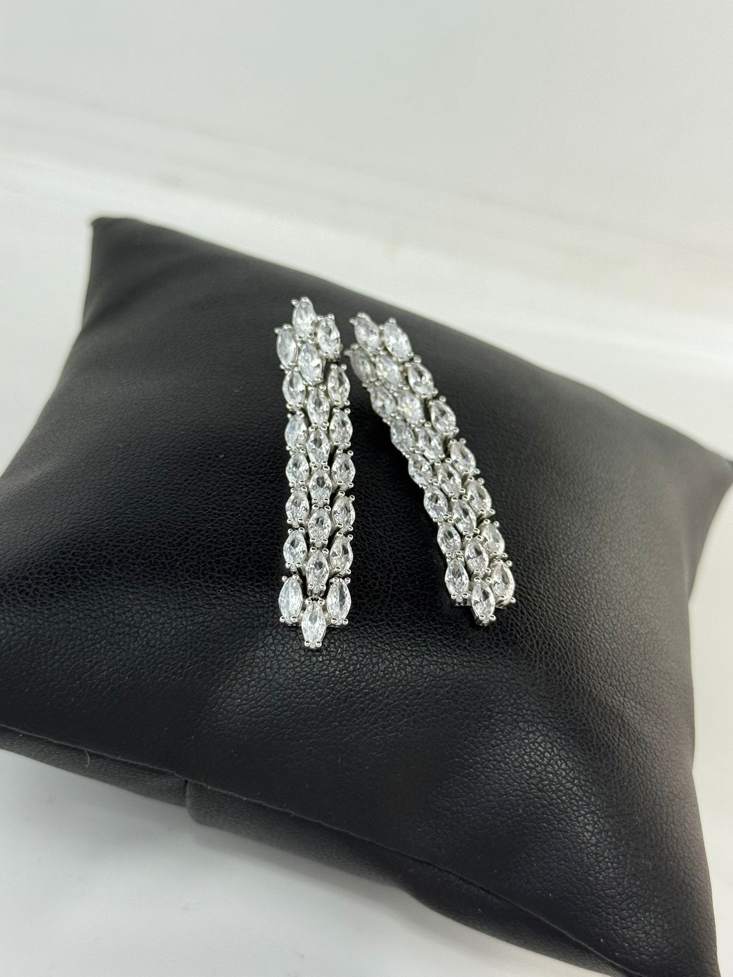 Orecchini Argento 925 Luxury Pietre Bianche | Pezzo Unico Pendenti