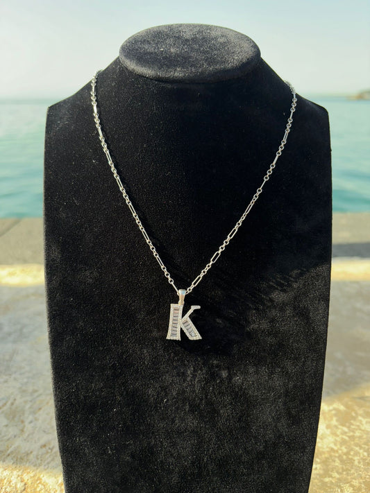 Collana lettera K in argento 925