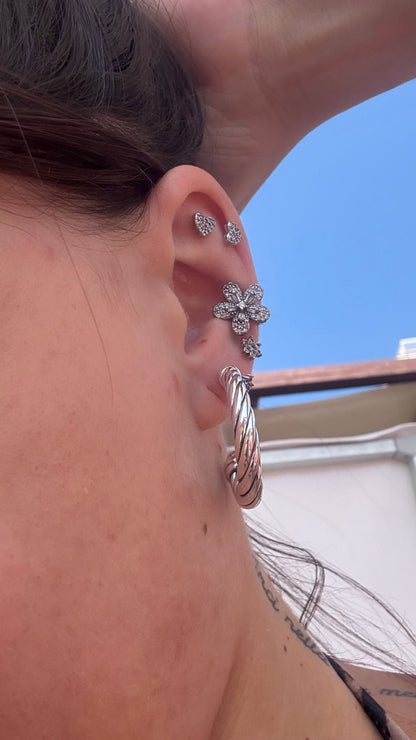 Orecchini mezzo cerchio in argento 925