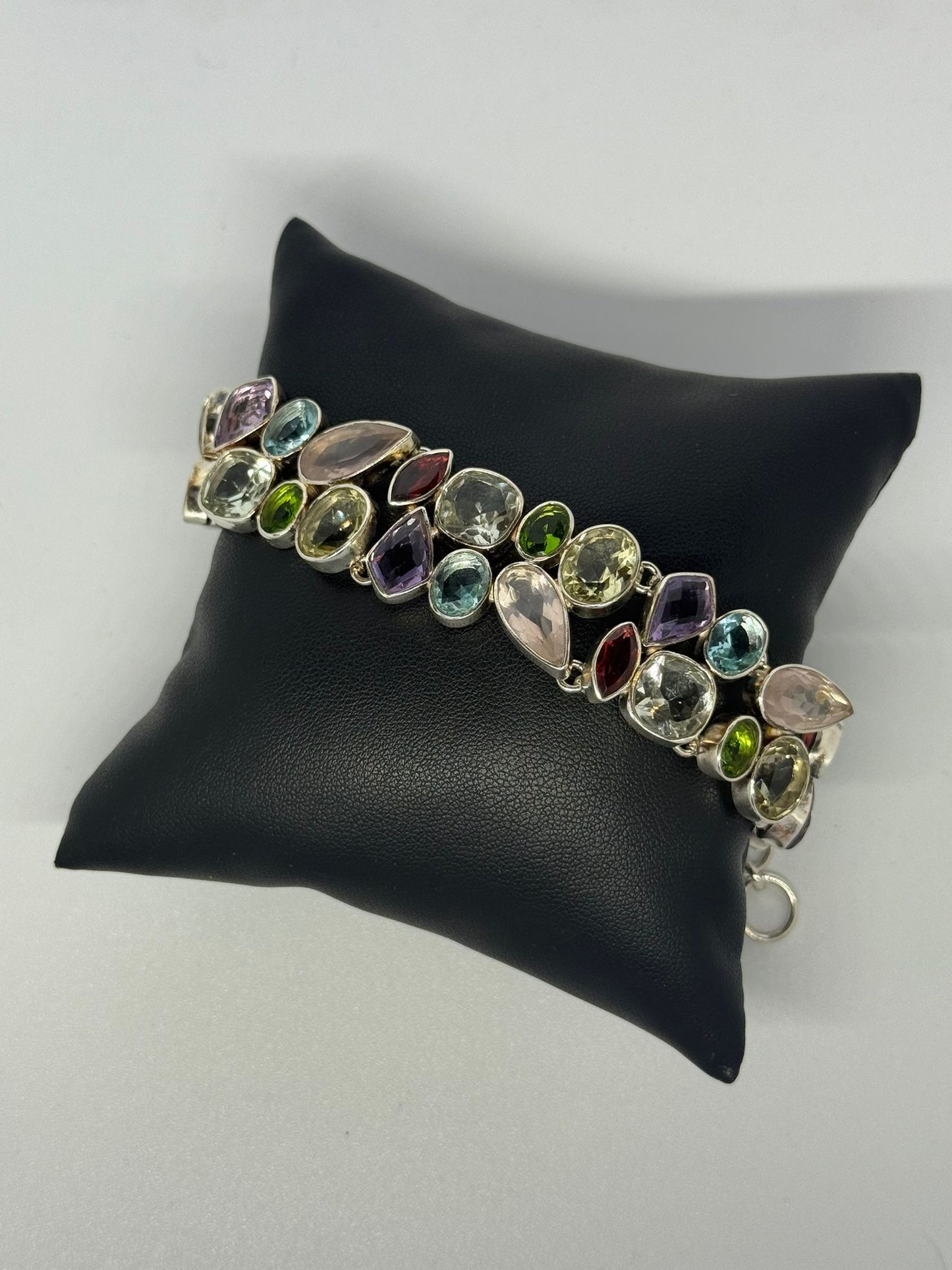 Bracciale in argento 925 pietre multicolor