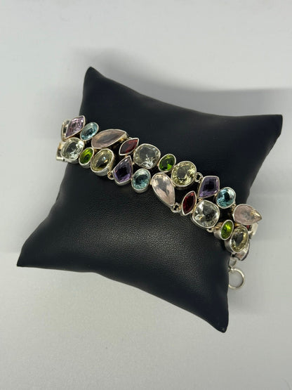 Bracciale in argento 925 pietre multicolor