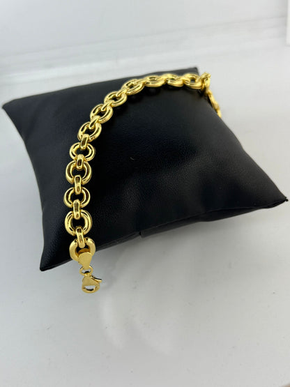 Bracciale Semirigido Argento 925 Bagno Oro Cerchi - Design Moderno