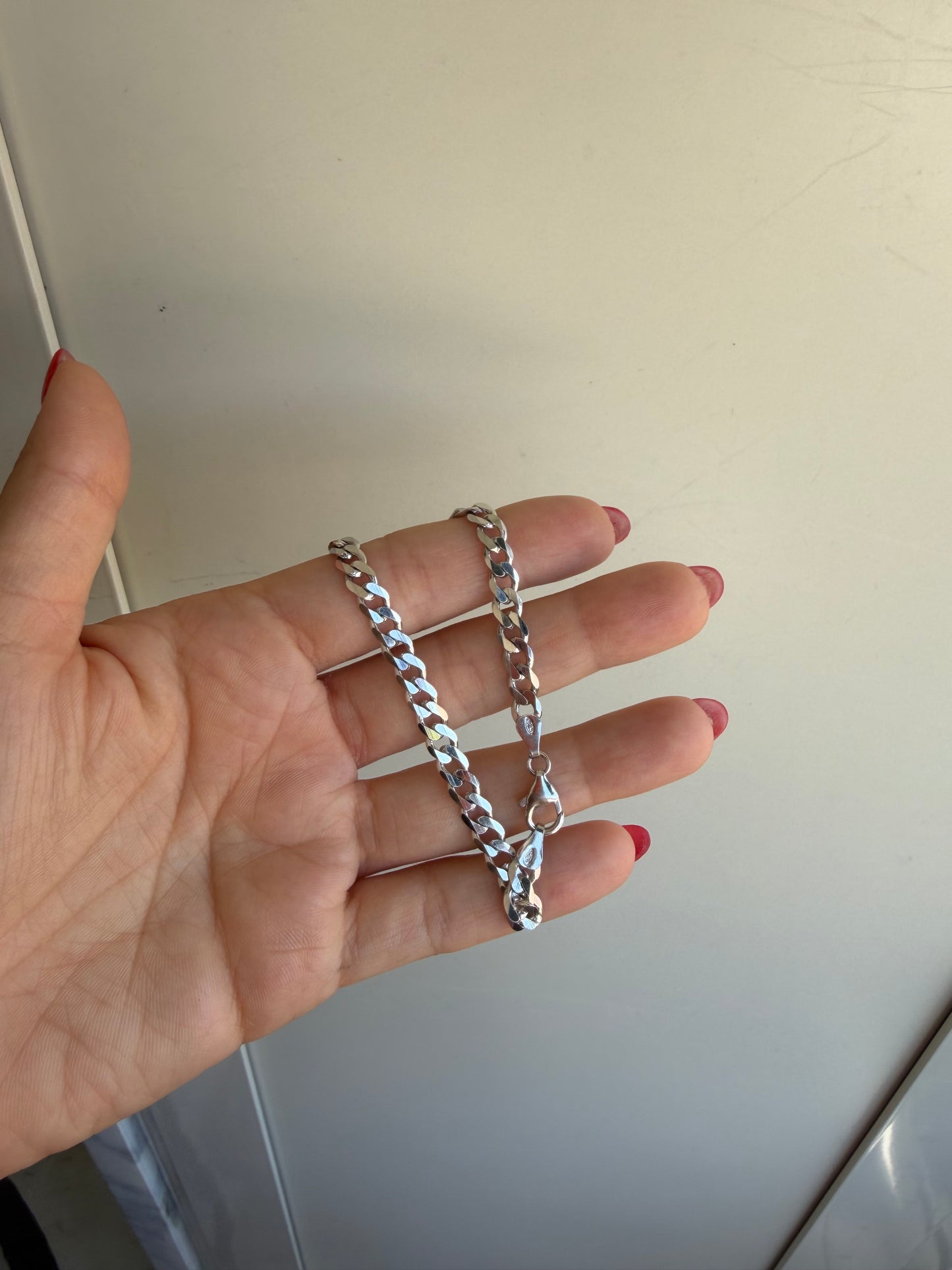 Bracciale Groumette schiacciata in argento 925