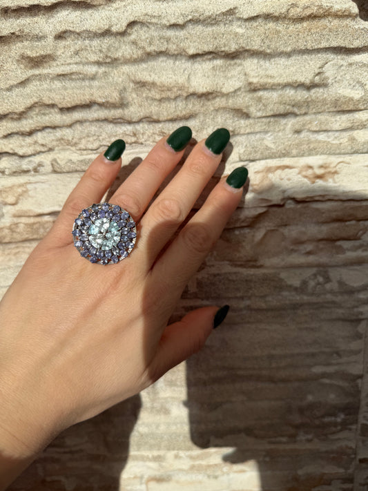 Anello in argento 925 floreale