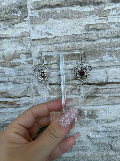 Orecchini in argento 925 radice di rubino