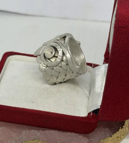 Anello gufo in argento 800