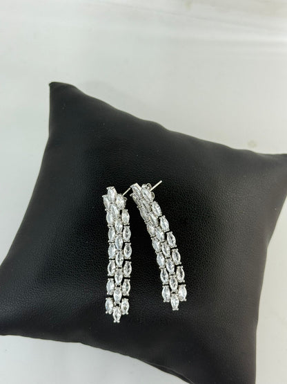 Orecchini Argento 925 Luxury Pietre Bianche | Pezzo Unico Pendenti