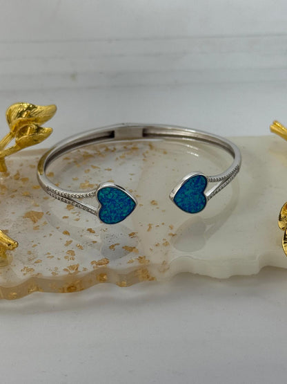 Bracciale cuori opale in argento 925