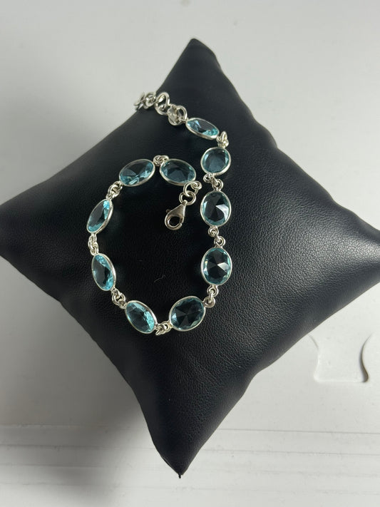Bracciale in argento 925 acquamarina