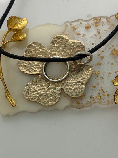 Collana VENNI in argento 925 con quadrifoglio dorato