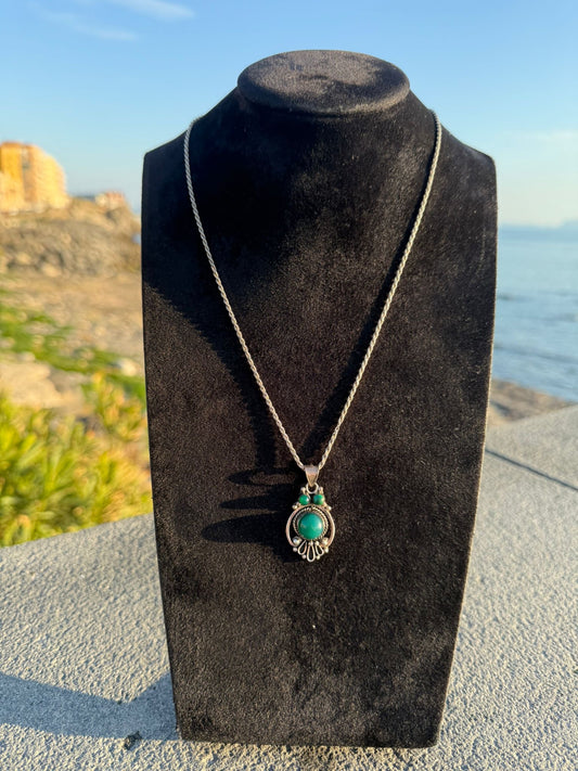 Collana in argento 925 giada verde