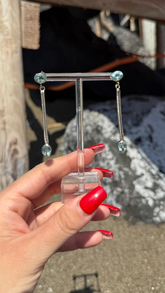 Orecchini in argento 925 acquamarina