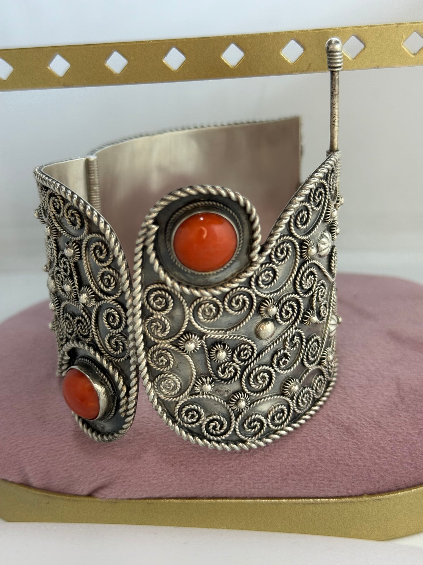 Bracciale in argento 800 corallo rosso