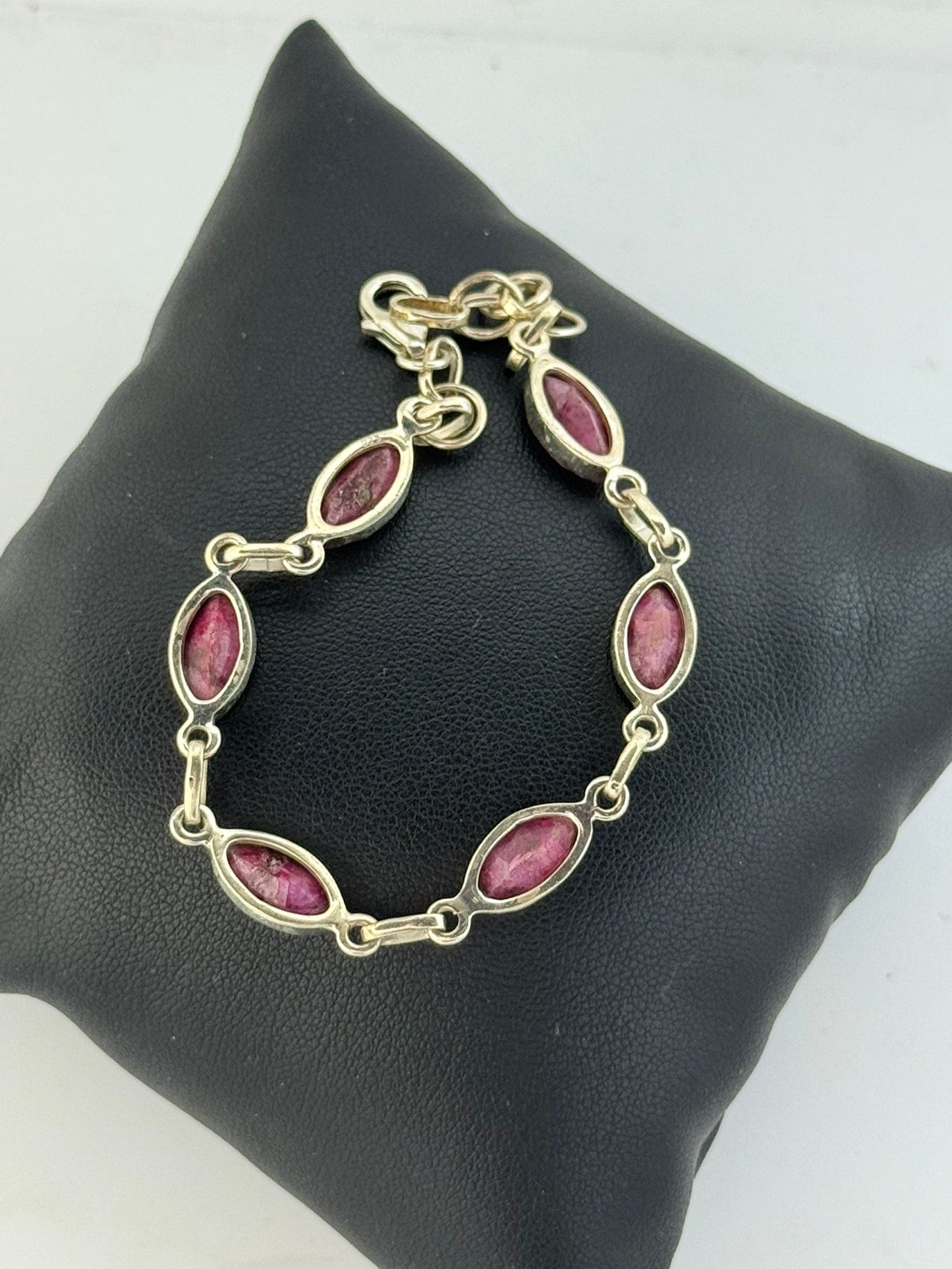 Bracciale in argento 925 radice di rubino fuxia