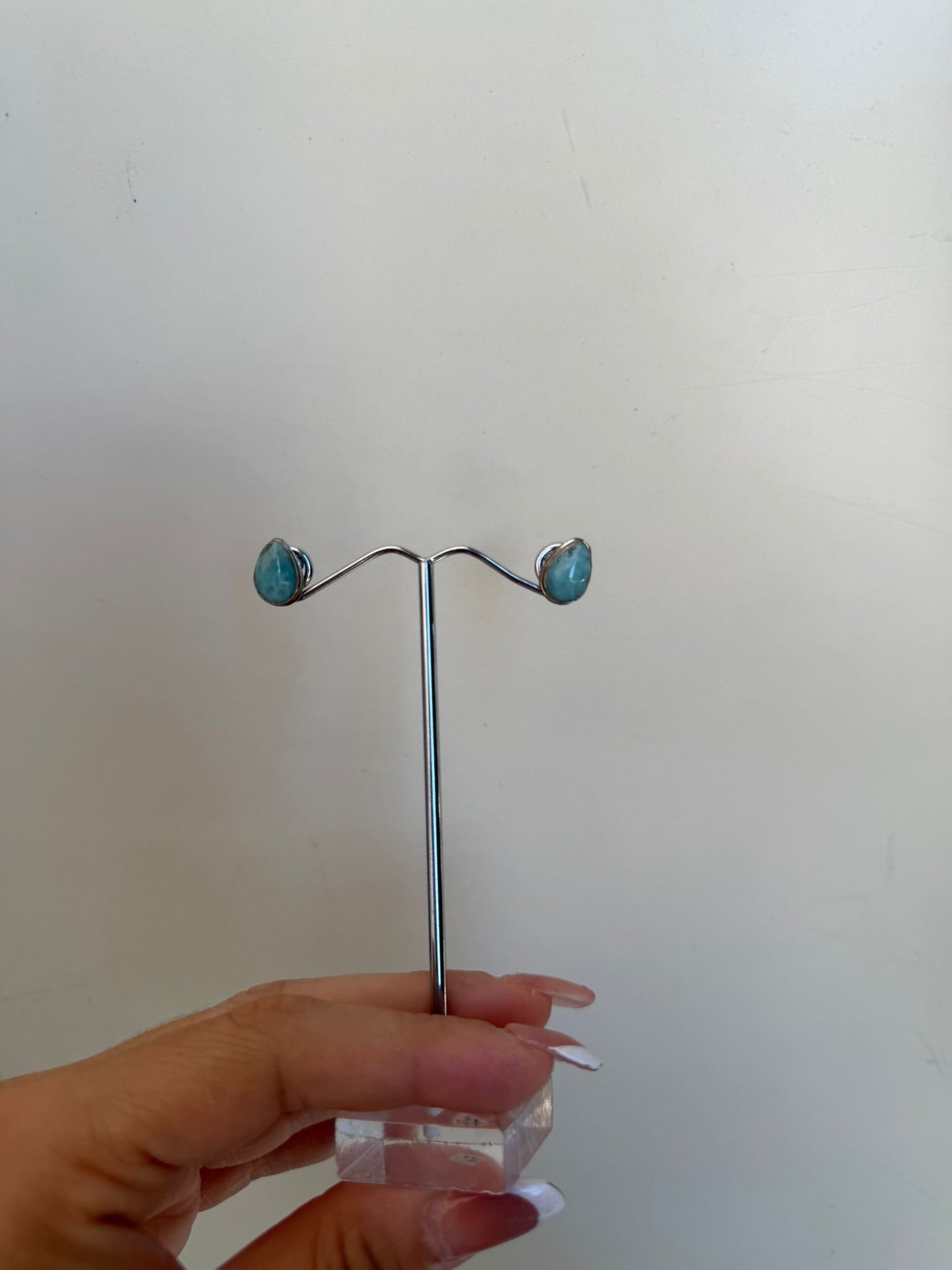 Orecchini a Goccia in Argento 925 con Pietre Larimar – Rara Pietra dei Caraibi