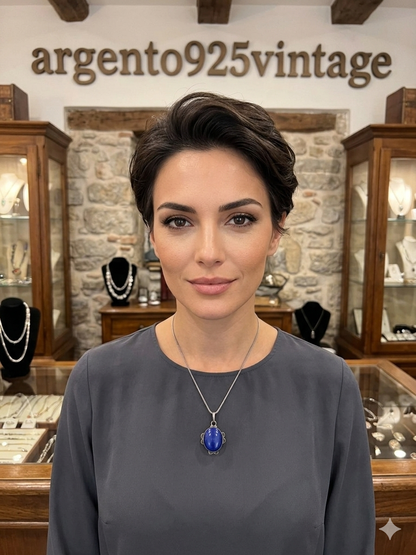Collana in argento 925 con lapis lazuli – Gioiello artigianale italiano