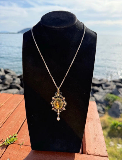 Collana in argento 925 con ciondolo dipinto a mano – Gioiello artigianale italiano