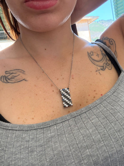 Collana Luxury in Argento 925 con Pietre Nere e Bianche – Eleganza Contemporanea