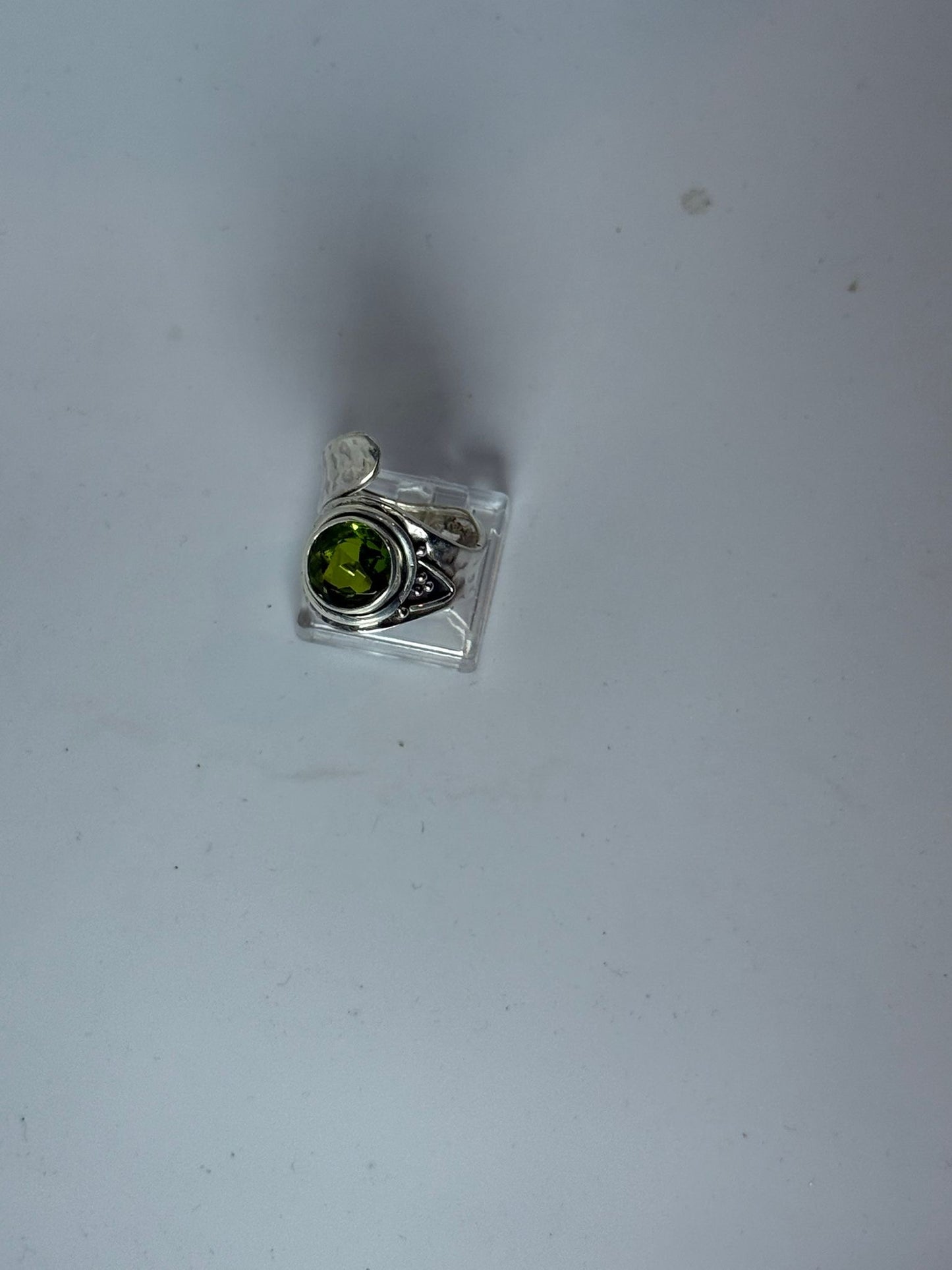 Anello Fascia Argento 925 con Serpentino Verde | Regolabile | Pezzo Unico