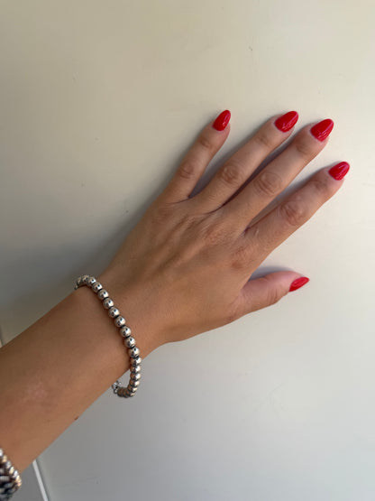 Bracciale in Argento 925 Sfere Medie Lisce Piene – Classico Artigianale