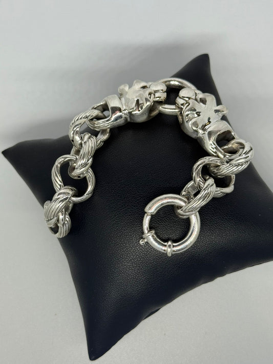 Bracciale in argento 925 pantere