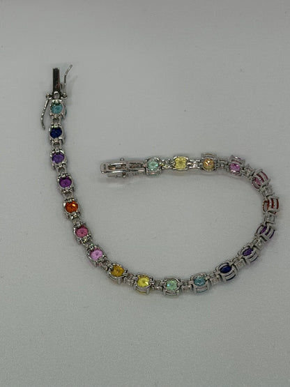 Bracciale in argento, 925 pietre Multicolor