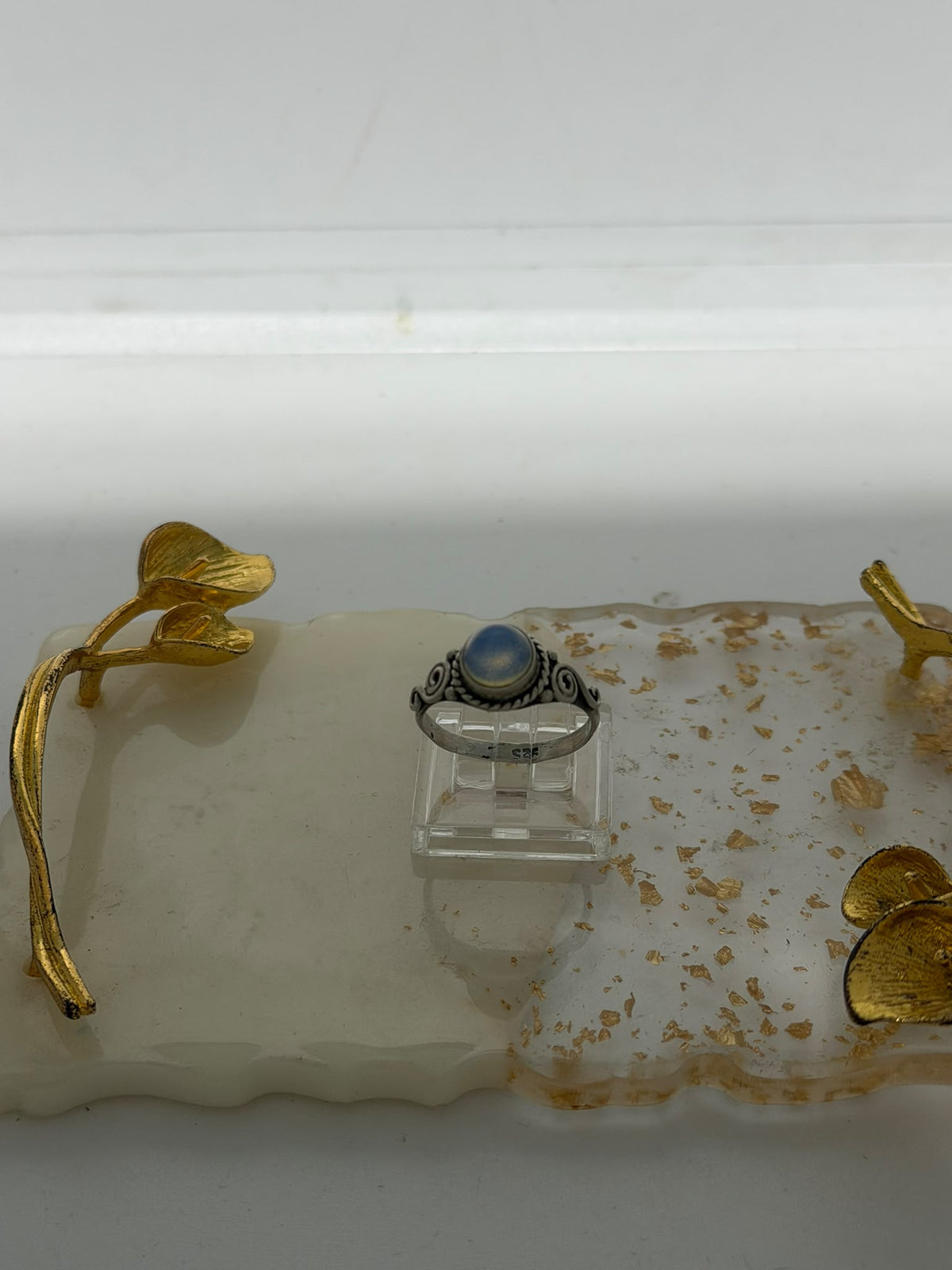 Anello in argento 925 con pietra di luna – Misura 16