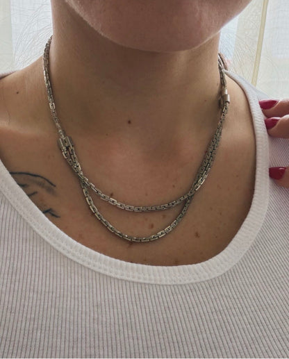 Collana a due in argento 925 Semirigida
