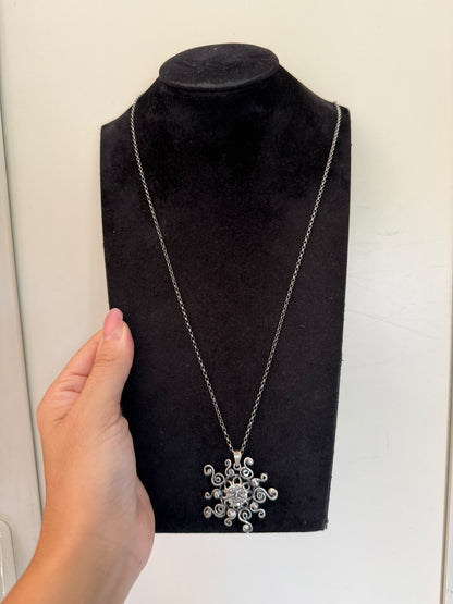 Collana in Argento 925 Sole Brunito con Viso – Pezzo Unico