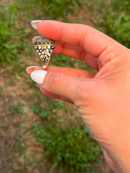 Anello in Argento 925 con Pietra Azzurra Taglio Sfaccettato