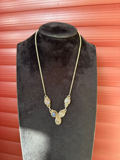 Collana Argento 925 Collier con Tre Pietre di Luna – Magia Lunare Pezzo Unico