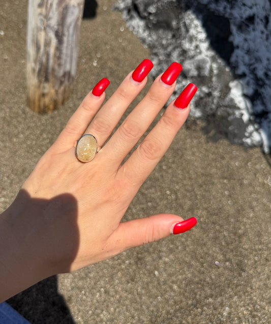 Anello in argento 925 tomalina gialla