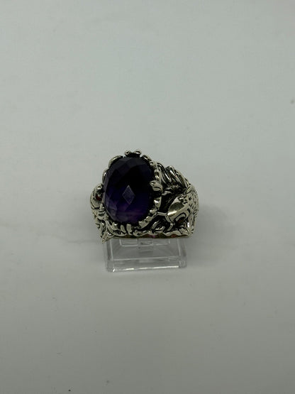 Anello in argento 925 ametista viola