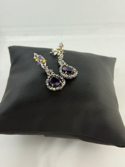 Orecchini ametista viola in argento 925