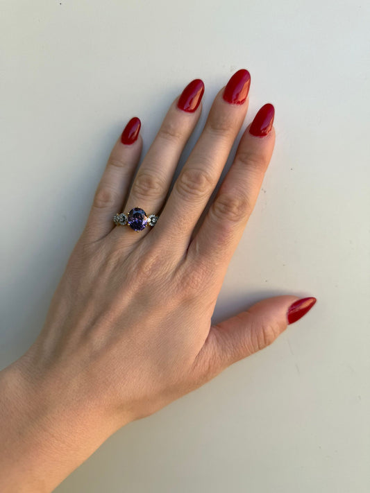 Anello in argento 925 ametista viola