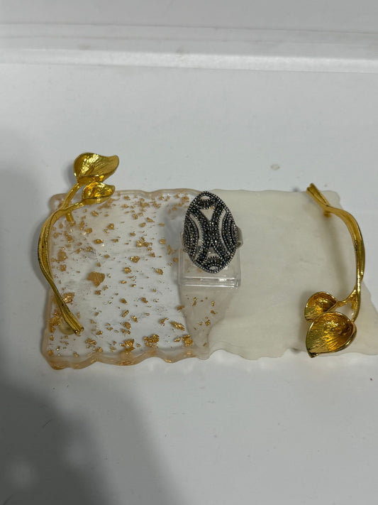 Anello con marcasiti in argento 925 – Gioiello classico artigianale