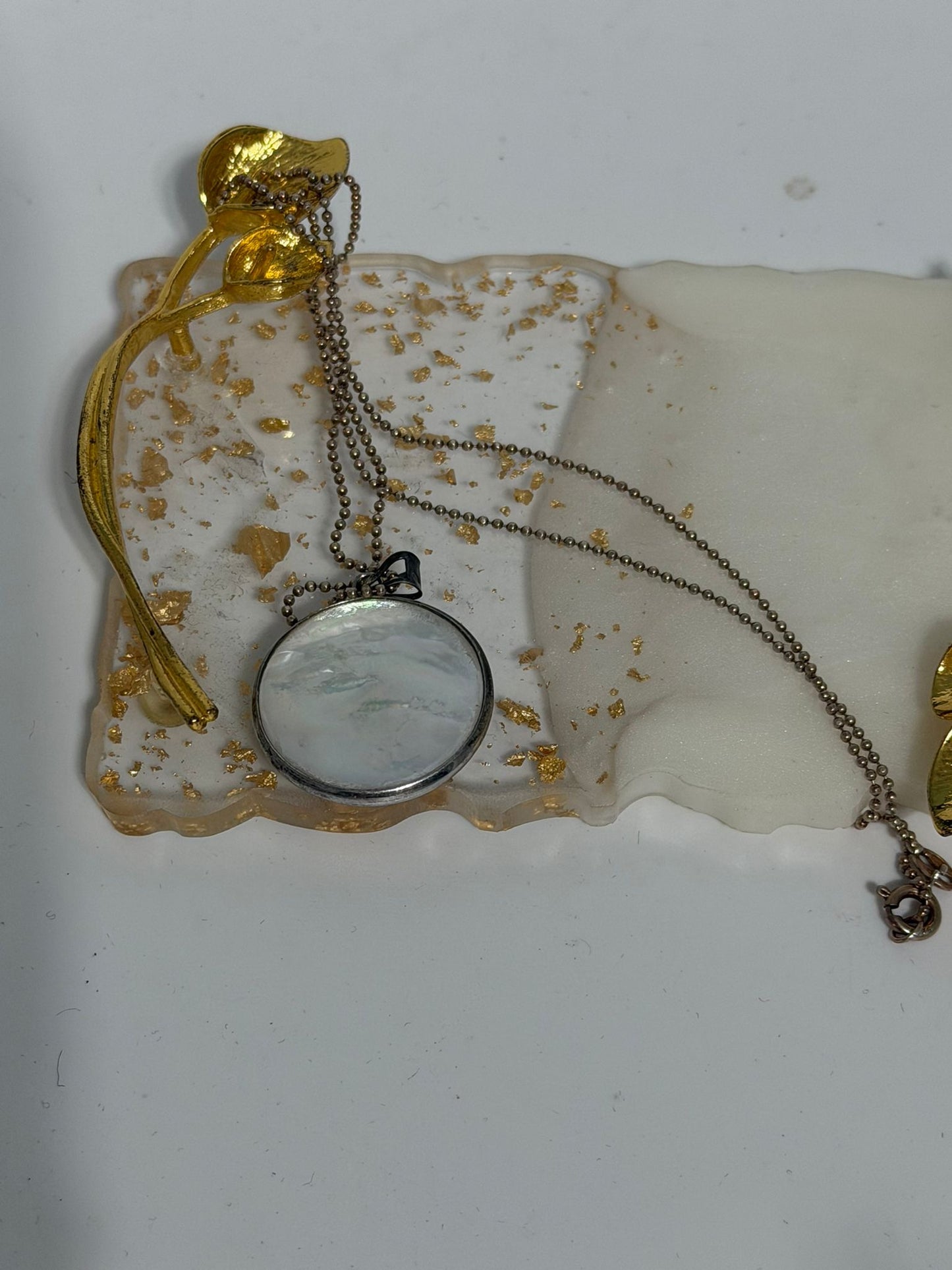 Collana in argento 925 con madreperla e cammeo a cuore