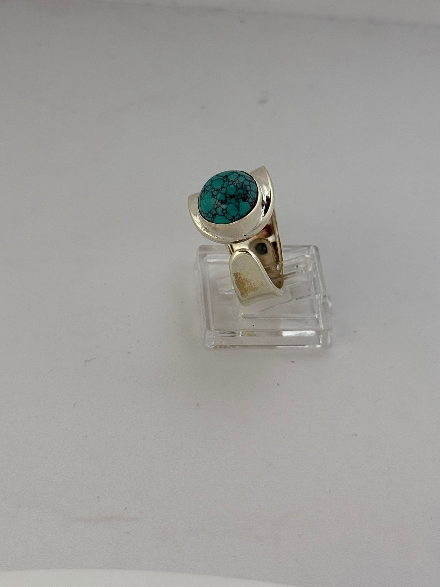 Anello in argento 925 fascia pietra turchese